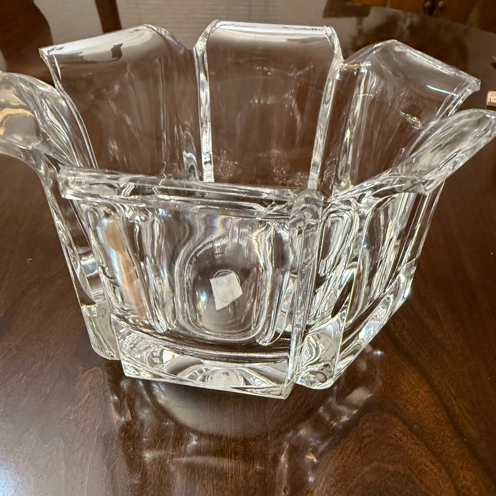 Vintage Lucite Grainware Hexagonal Clear 4“x5.75“  Bowl